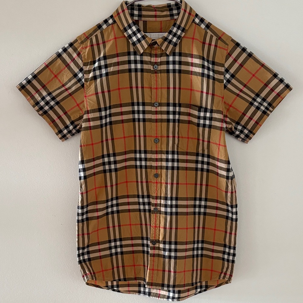 Burberry Children Check Cotton Shirt - Size 12Y